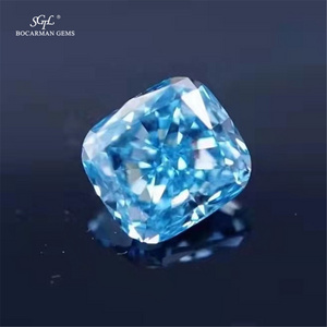 Bocarman Fancy vivid Blue, Pink Color  IGI Certified Synthetic Cushion Lab Grown Loose CVD HPHT Diamonds