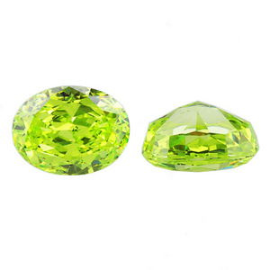 Artificial diamond synthetic diamond 8A_ light green oval high carbon diamond gemstone naked stone _ apple green egg cz