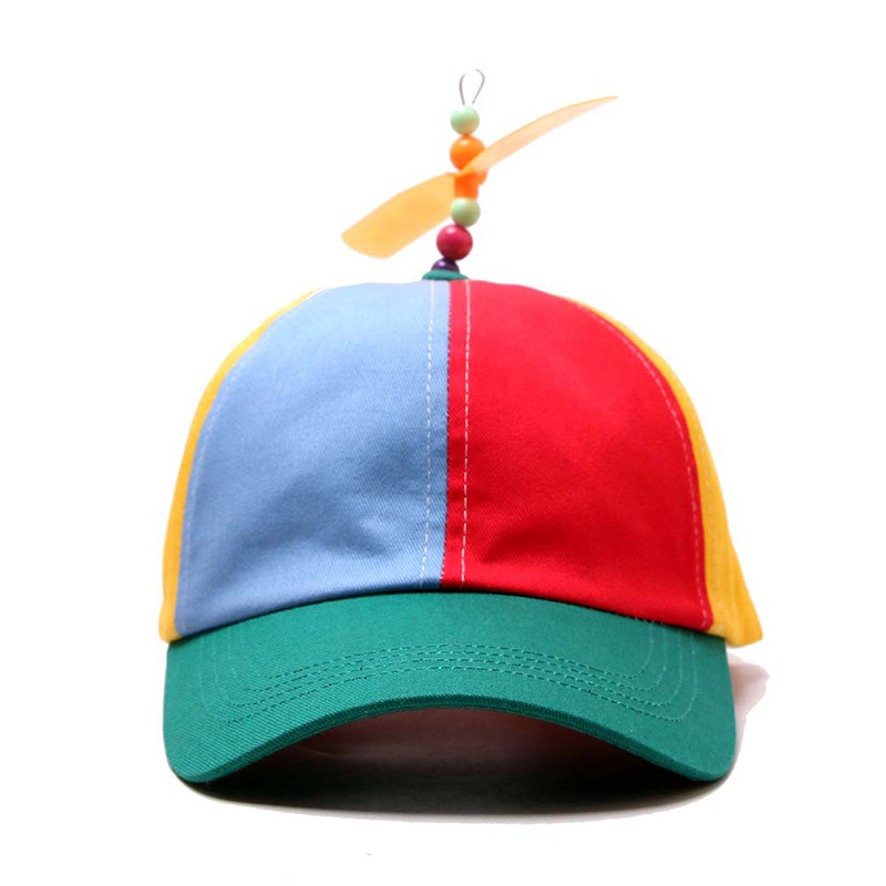 New Funny Children Adult Helicopter Propeller Bucket Hat Patchwork Colorful Family Snapback Cap Bamboo Dragonfly Baseball Cap