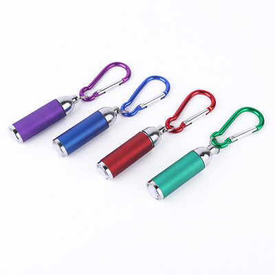 Custom Logo Promotion Key Ring Light Led Torch Mini Aluminum Carabiner Keychain Flashlight