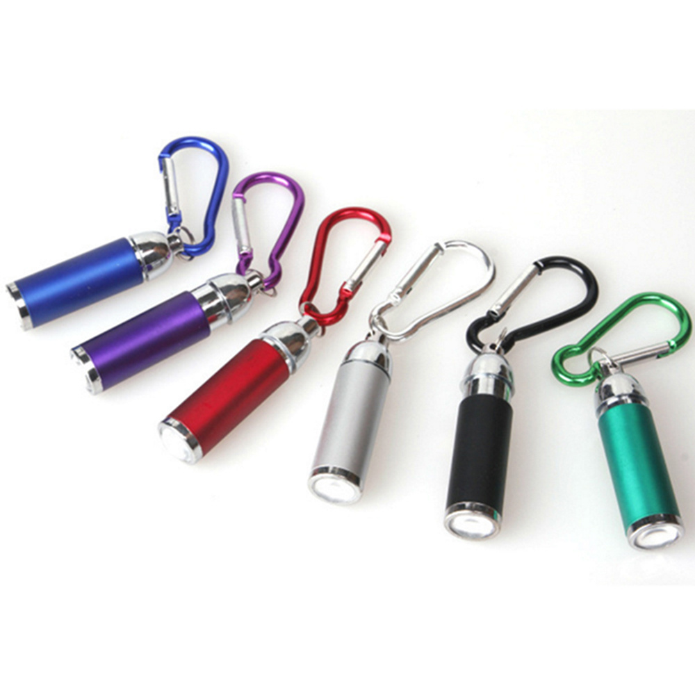 Custom Logo Promotion Key Ring Light Led Torch Mini Aluminum Carabiner Keychain Flashlight