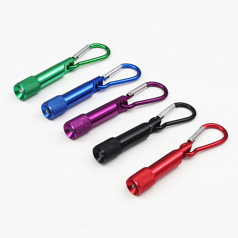 Battery Poweres Led Small Flashlight Carabiner Keychain Mini Torch Light