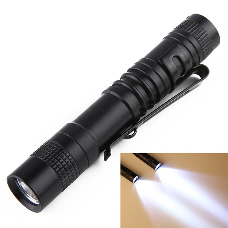 With Clip Aluminum Waterproof Tactical Mini Handheld LED Pen Light Flashlight