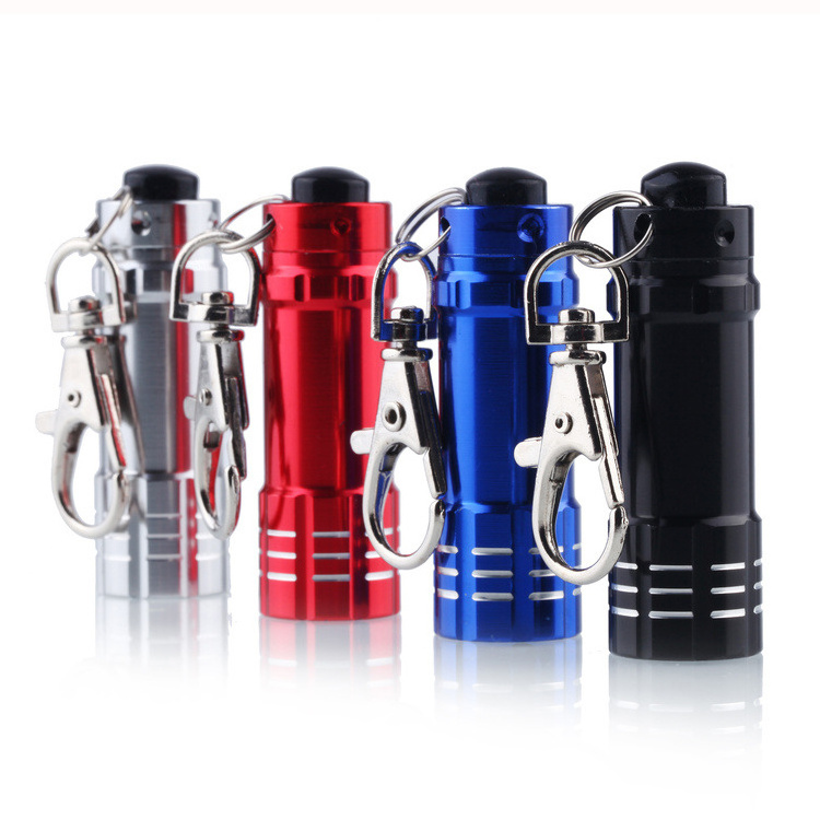 Waterproof Bright Aluminium Alloy Small Pocket Torch 3 LED Mini Keychain Flashlight