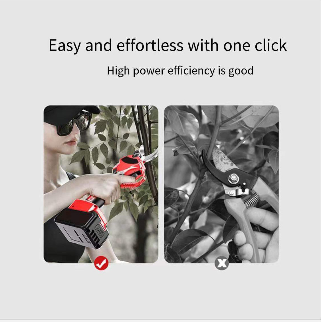 Electric Pruning Shears Gardening Electric Scissors Portable Large Opening Pruning Shears