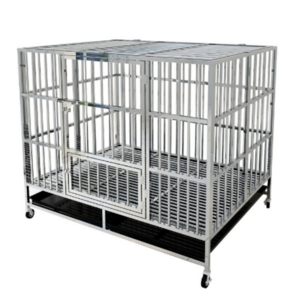 Top Quality Stackable Foldable Stainless Steel Single And Double Door Dog Cage With Wheels