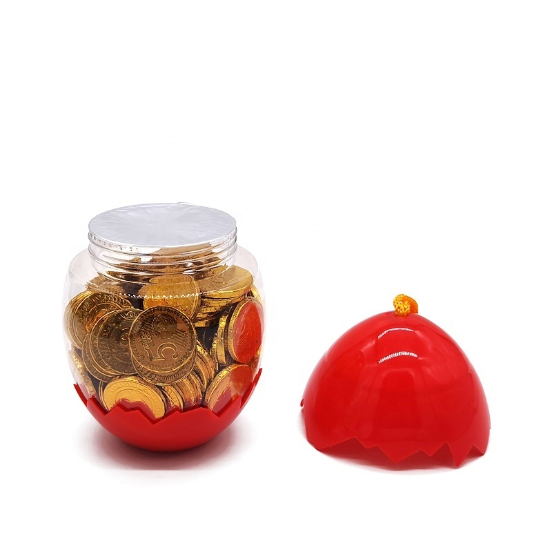 Wholesale Classic Round Chocolate Gold Coin Chocolate Candy in Surprise Egg Jar