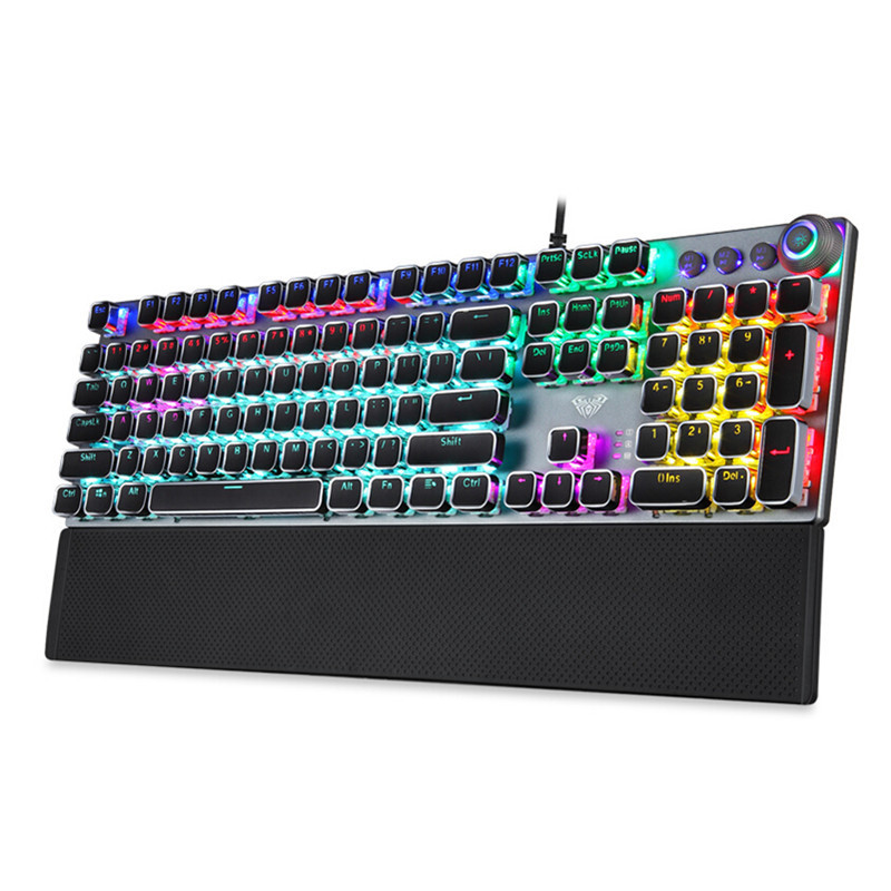 AULA F2088 Mechanical Gaming Keyboard Anti-ghosting 104 brown Switch blue Wired Mixed Backlit Keyboard for Game Laptop PC