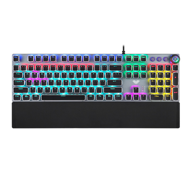 AULA F2088 Mechanical Gaming Keyboard Anti-ghosting 104 brown Switch blue Wired Mixed Backlit Keyboard for Game Laptop PC