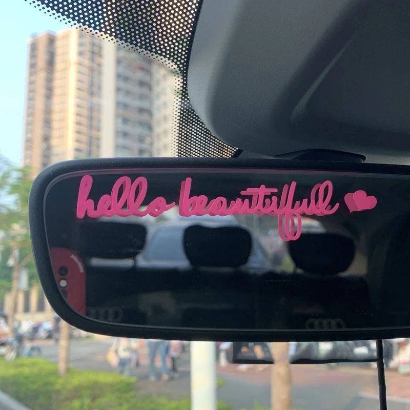 8*2.5cm Passenger princess Car decoration stickers Interior Rearview mirror vanity mirror Reflective Vinyl Decals Accessories