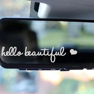 8*2.5cm Passenger princess Car decoration stickers Interior Rearview mirror vanity mirror Reflective Vinyl Decals Accessories