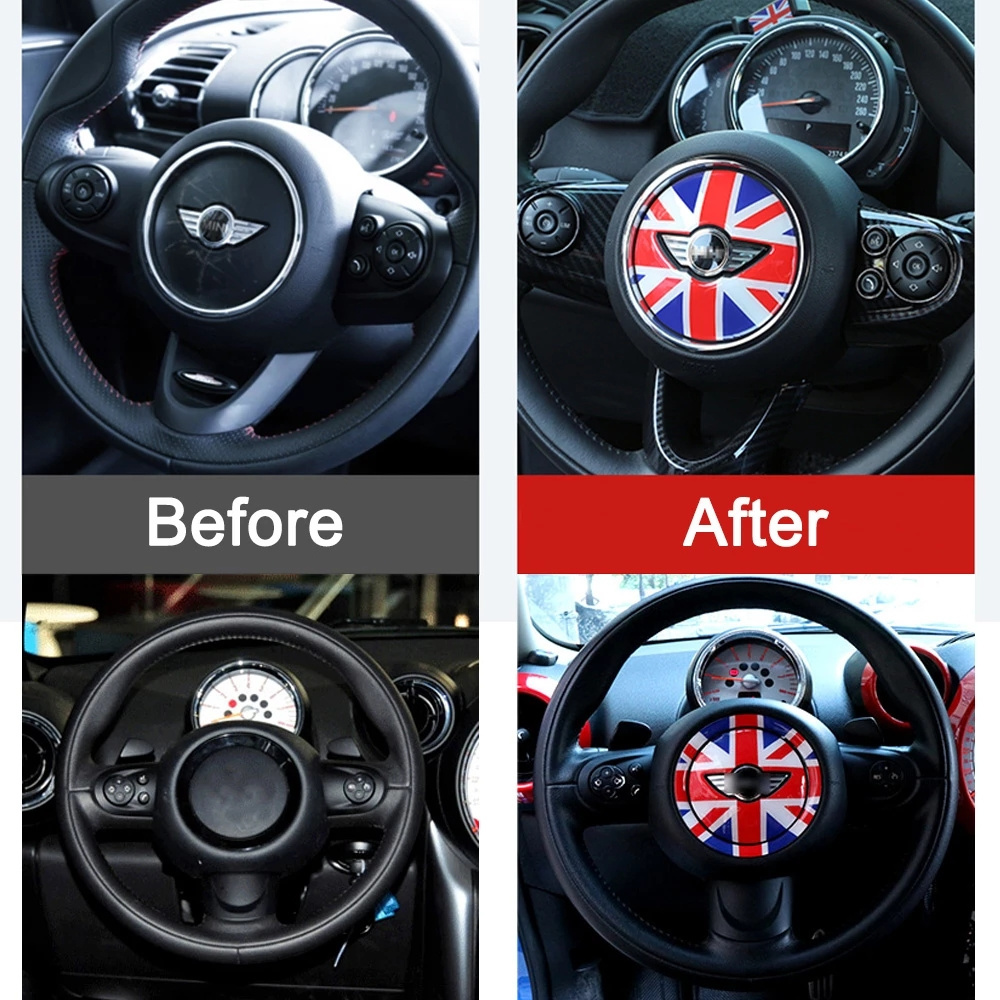 Steering Wheel Center Panel 3D Dedicated Car Sticker Decal Cover Sticker case for MINI Cooper R55 R56 R60 R6 F54 F55 F56 F60