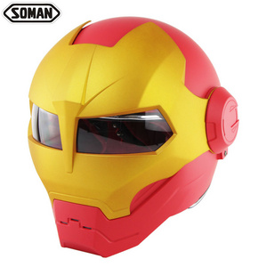 Ironman Full Face Motorcycle Helmet Flip up Verspa Street Casco Moto Cruiser Chopper Cafe Racer Capacetes