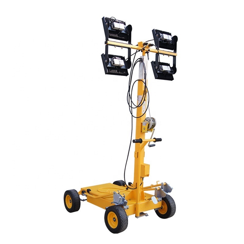 4.5m/ 5.5m Mobile Hand Push Light Tower with 4*200W LED