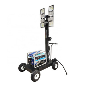 4.5m/ 5.5m  Hand Push Manual Light Tower With LED/ Metal Halide Lamp