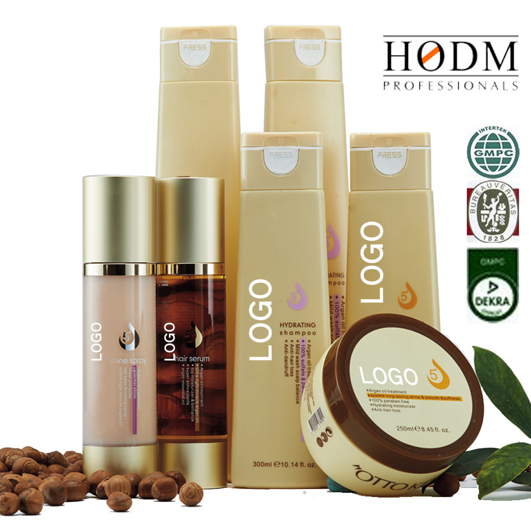 OEM/ODM manufacturer top care own brand organic argan oil hair keratin shampoo and conditioner for dry hair