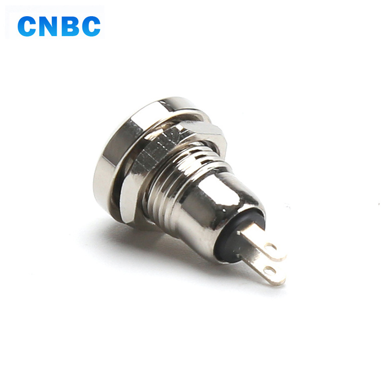 IP67 mini metal  round momentary 8mm diameter on off no nc push button switch 2pin