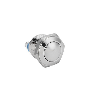 16mm 3A 250V on off short type 1NO ball round doorbell  momentary  220v metal push button switch with screw pins