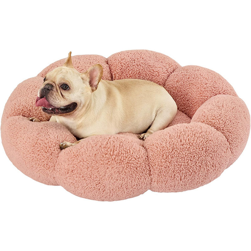 Dog Products Chew Proof Modern Donut Plush Outdoor Camas Para Perros Anti Anxiety Portable Roundcat Pet Dog Beds