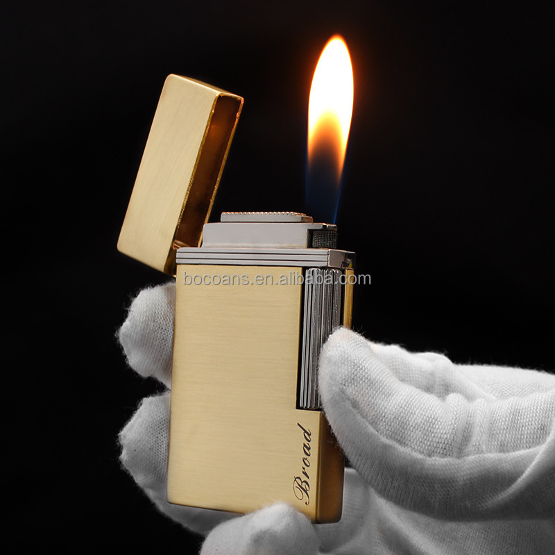 BD313   creative metal grinding wheel lighter personalized open flame single flame lighter men's cigarette set wholesale