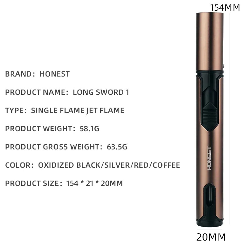 HONEST     CHANGJIAN 1     Creative Strip Inflatable Windproof Jet Flame Lighters Portable Outdoor Metal Lighters Wholesale