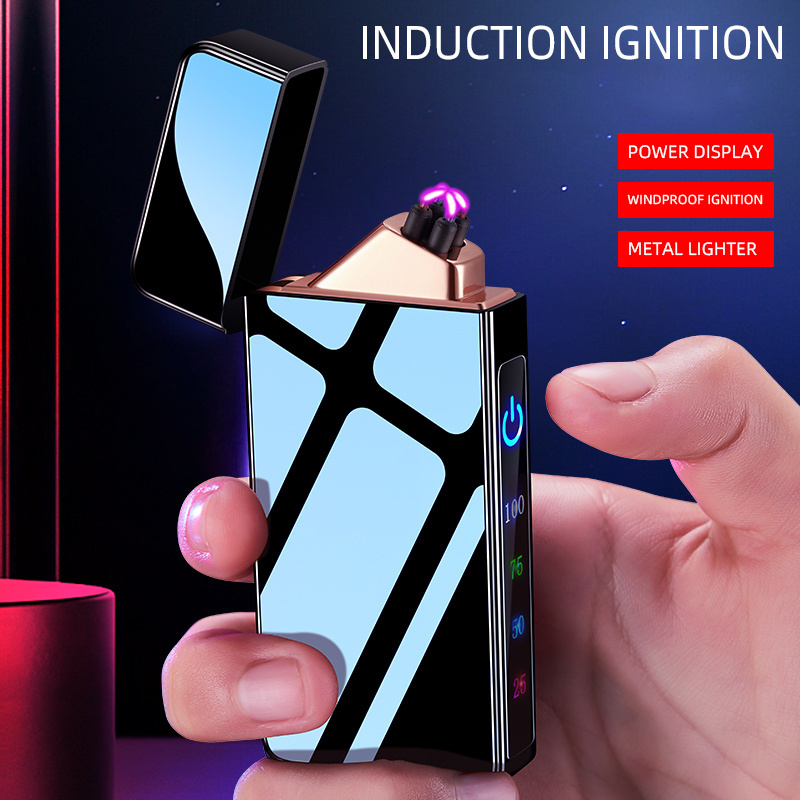 Th780 dual arc lighter cigarette lighter personality induction ignition USB charging digital electric quantity metal cigarette