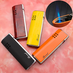 BD412b    creative direct jet windproof lighter metal gas cigarette lighter outdoor cigarette set wholesale