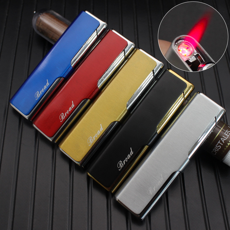 BD271-1   creative metal classic style windproof lighter inflatable cigarette lighter cigarette set wholesale