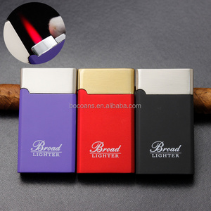 BD235-4   metal inflatable lighter creative personality windproof Red Flame cigarette lighter cigarette set wholesale