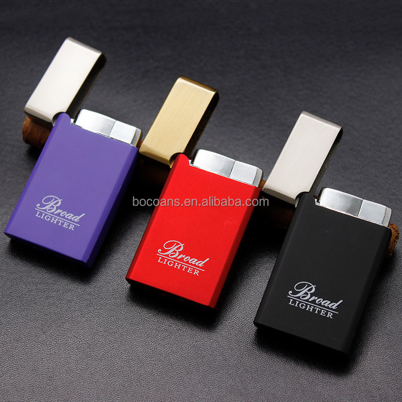 BD235-4   metal inflatable lighter creative personality windproof Red Flame cigarette lighter cigarette set wholesale