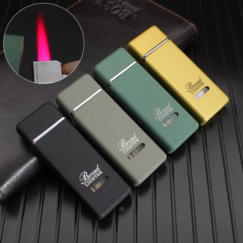 BD250B  creative frosted windproof lighter metal visible transparent air chamber inflatable cigarette lighter wholesale