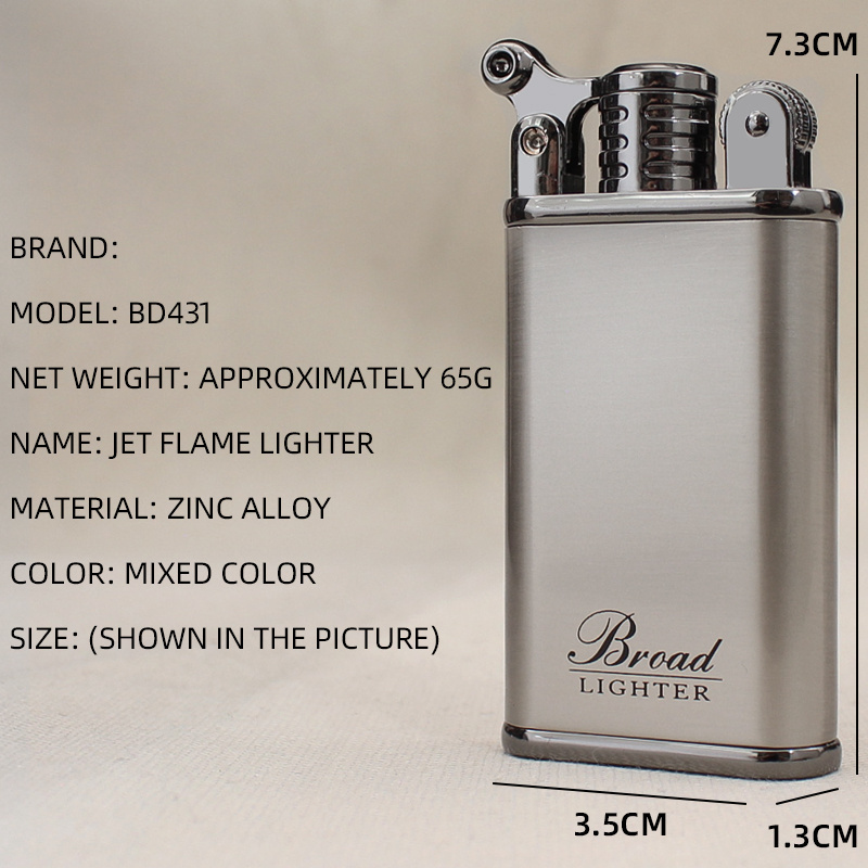 BD431   Creative Jet Flame Lighter Metal Men's Personalized Windproof Cigarette Lighter Cigarette Wholesale