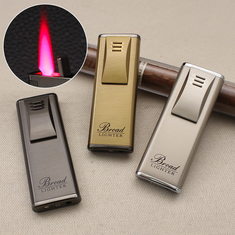 BD270 Creative Pull Down Ignition Windproof Red Flame Lighter Metal Business Inflatable Igniter Cigarette Wholesale