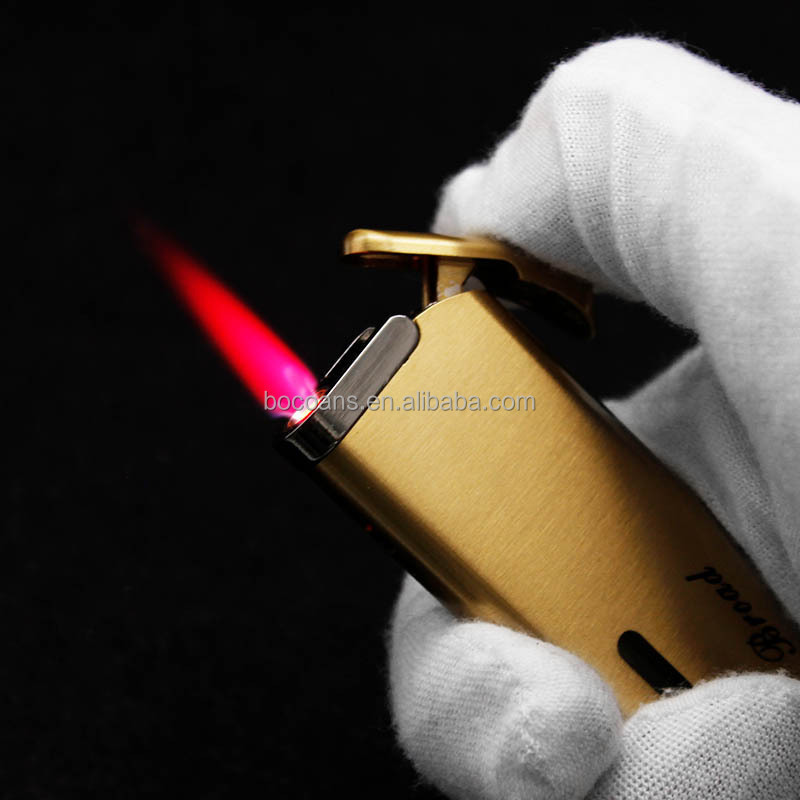 BD264  creative inflatable lighter windproof Red Flame cigarette lighter metal visual air window cigarette set wholesale