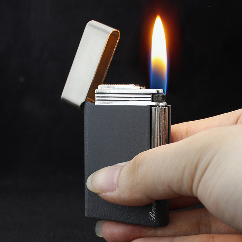 BD321-2 Creative Open Flame Inflatable Lighter Metal Personalized Grinding Wheel Cigarette Lighter Wholesale