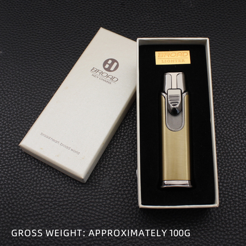 BD420 Creative Double Fire Jet Flame Lighter Metal Business Inflatable Windproof Cigarette Lighter Gift Box Wholesale