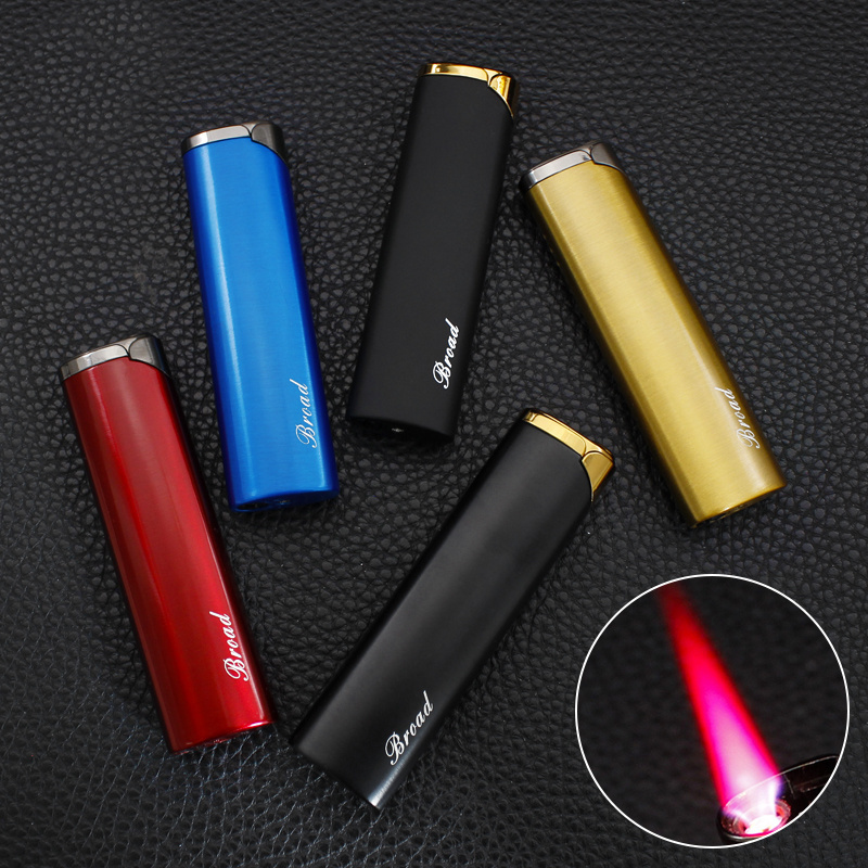 BD269-2    Creative Windproof Red Flame Lighter Metal Inflatable Cigarette Lighter Cigarette Wholesale