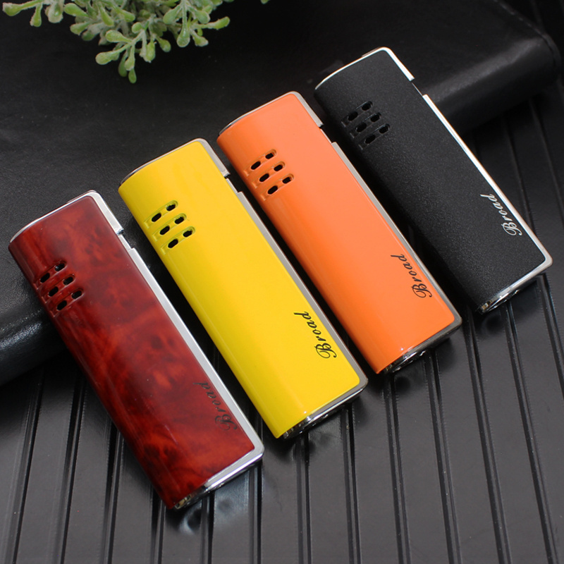 BD412b    creative direct jet windproof lighter metal gas cigarette lighter outdoor cigarette set wholesale