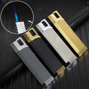 BD407B creative direct jet windproof lighter metal gas cigarette lighter outdoor cigarette set wholesale