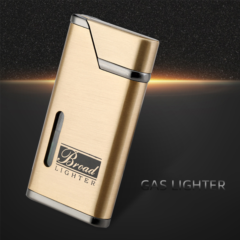 BD220 Inflatable lighters wholesale creative metal visual window windproof cigarette lighter wholesale