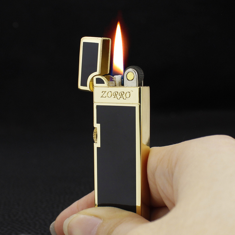 ZORRO  Z725 001   Small and Portable Grinding Wheel Lighter Metal Kerosene Cigar Lighter Wholesale