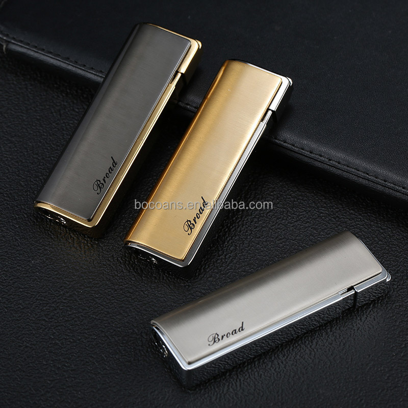 BD412   creative windproof lighter metal direct fire Blue Flame cigarette lighter cigarette set wholesale