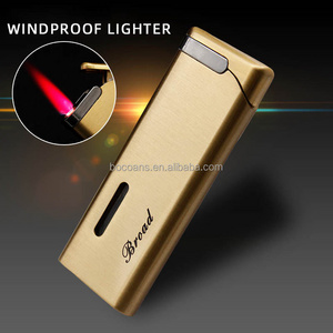 BD264  creative inflatable lighter windproof Red Flame cigarette lighter metal visual air window cigarette set wholesale