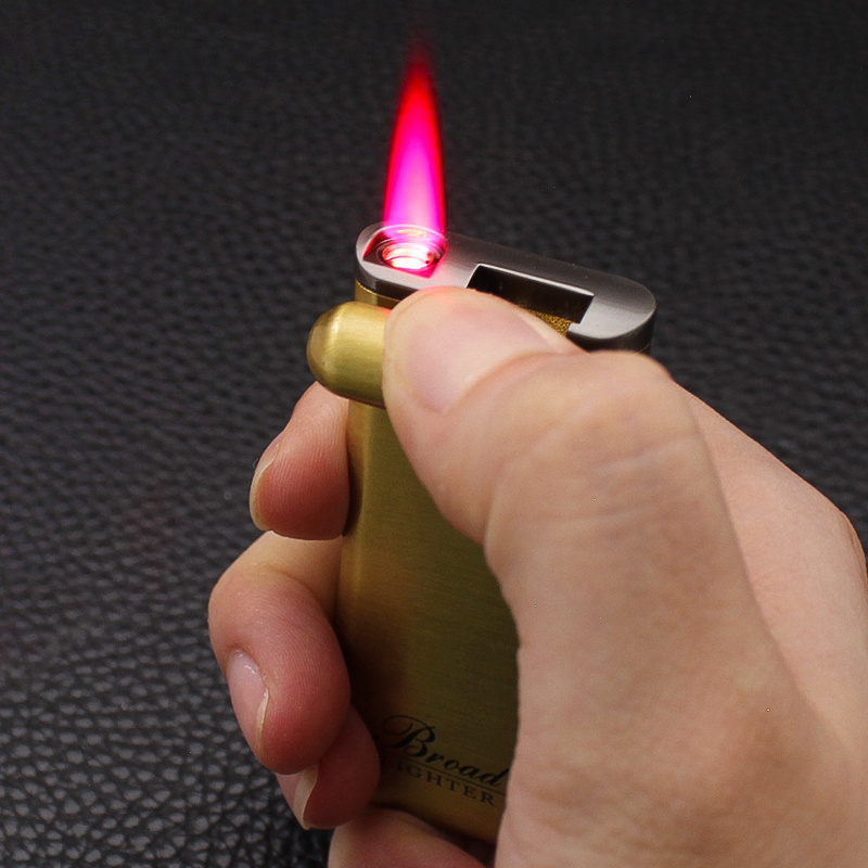 BD277    Gas Lighter Creative Metal Windproof Red Flame Cigarette Lighter Wholesale for Men's Smoking Set