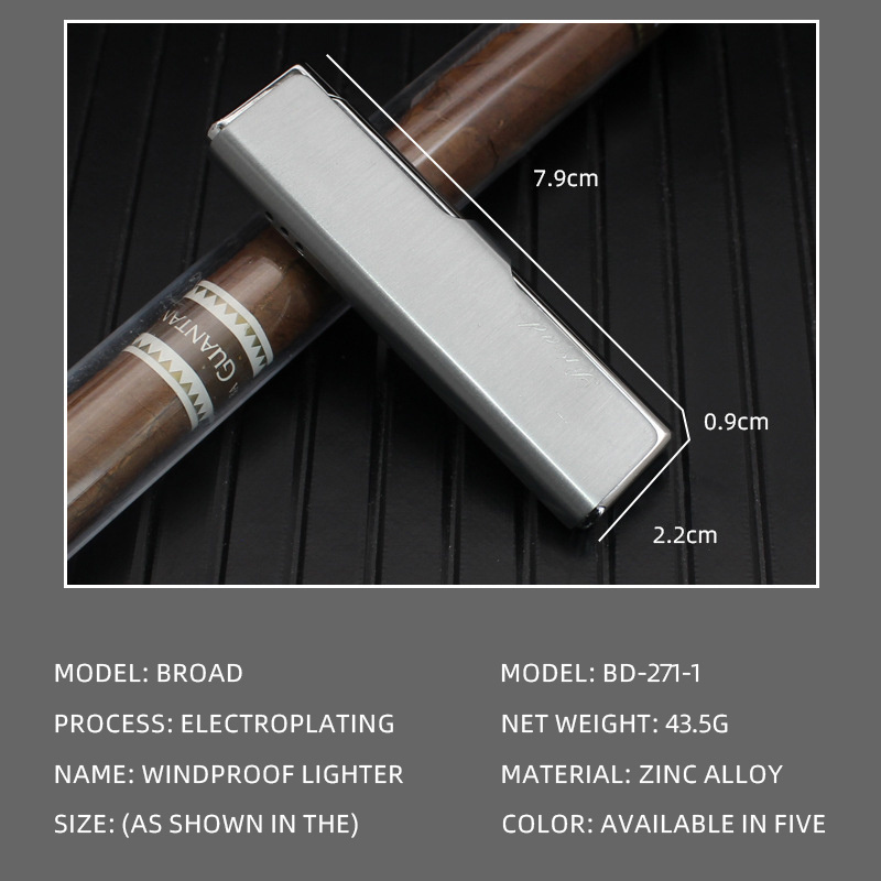 BD271-1   creative metal classic style windproof lighter inflatable cigarette lighter cigarette set wholesale