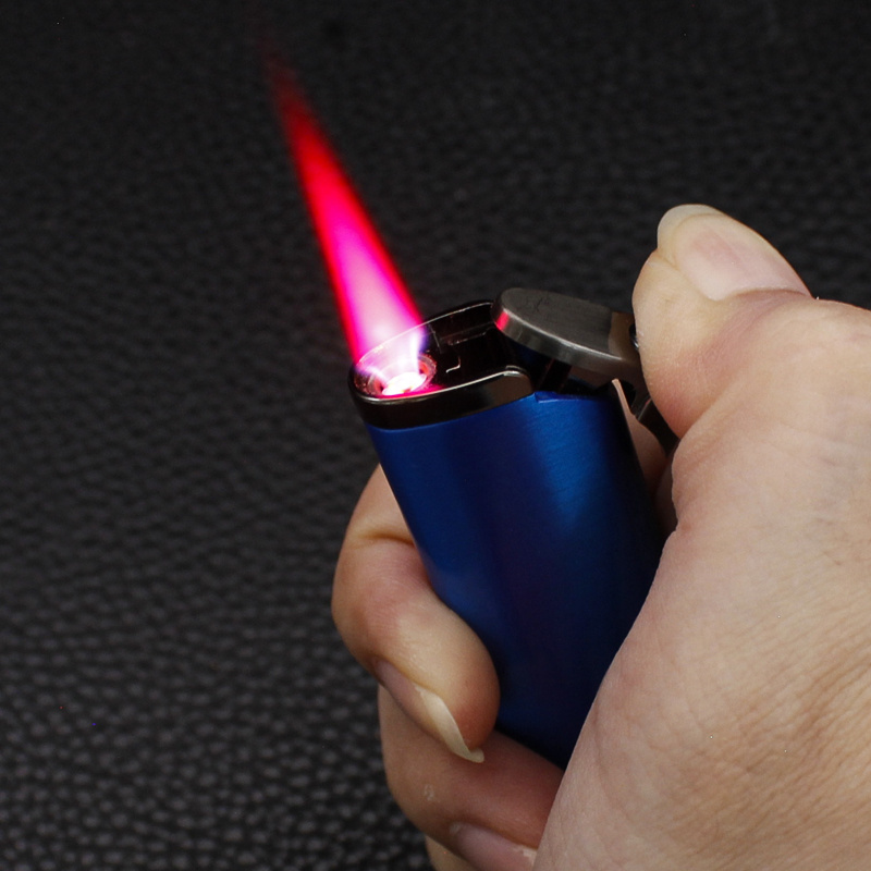 BD269-2    Creative Windproof Red Flame Lighter Metal Inflatable Cigarette Lighter Cigarette Wholesale