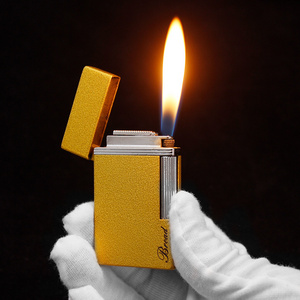 BD313-2 Creative Inflatable Lighter Personalized Open Fire Cigarette Lighter Metal Matte Smoking Set Wholesale