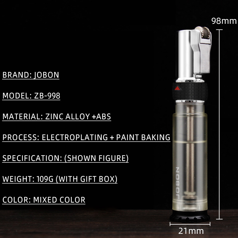 JOBON ZB998 Triple flame torch lighter built-in lighter custom metal jet flame lighter