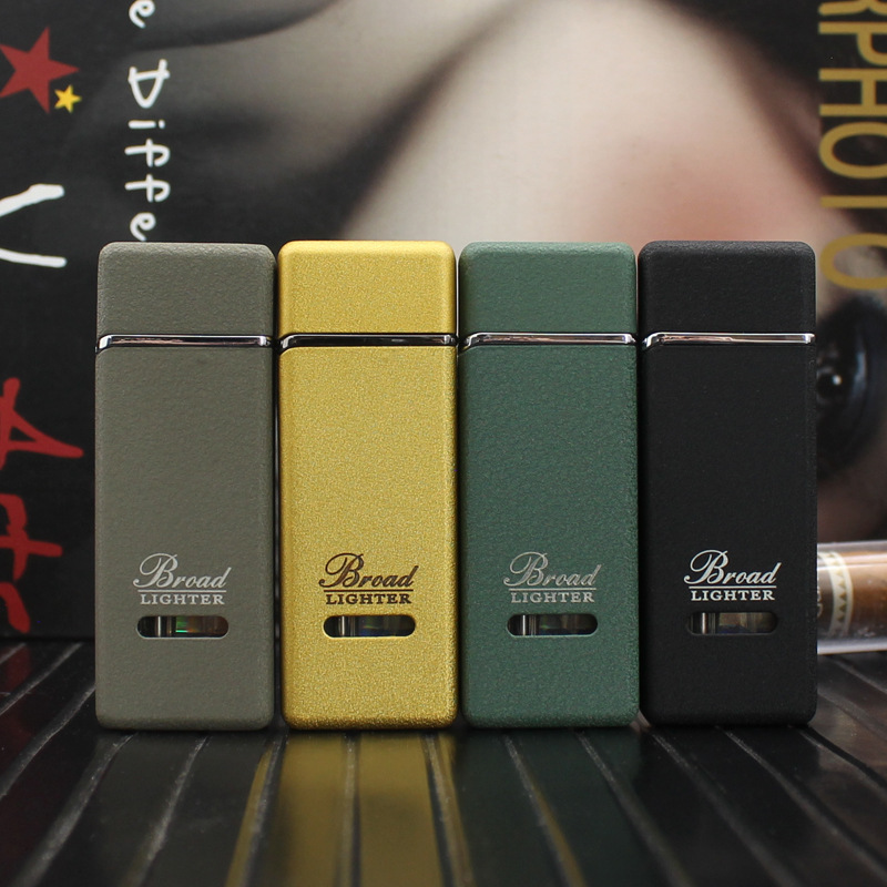 BD250B  creative frosted windproof lighter metal visible transparent air chamber inflatable cigarette lighter wholesale