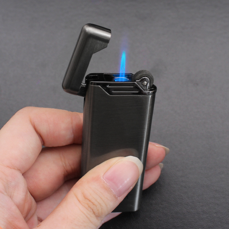 BD327    creative grinding wheel direct jet windproof lighter metal gas cigarette lighter outdoor cigarette set wholesale